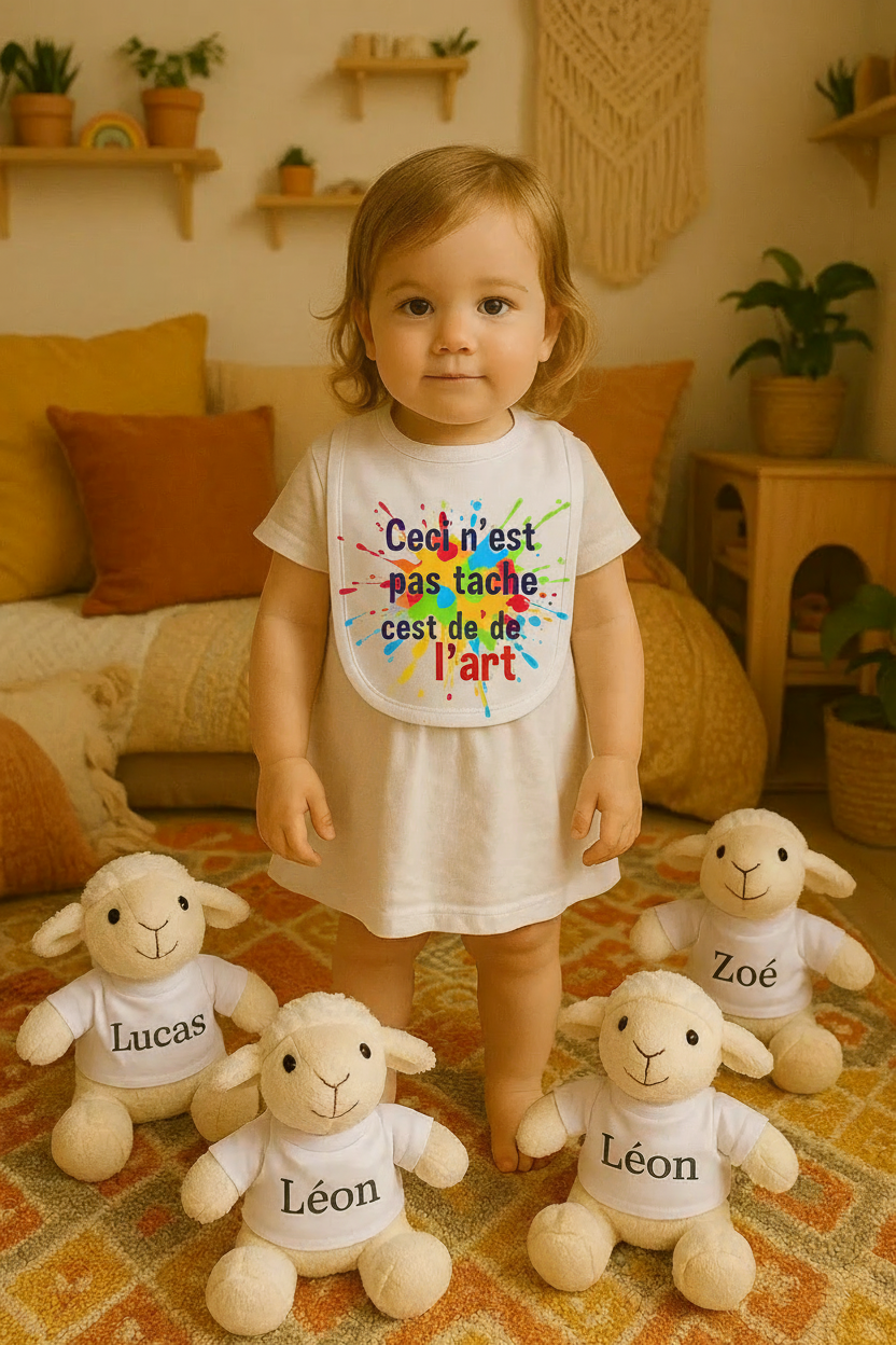 Bavoir personnalisé bébé L'atelier démile